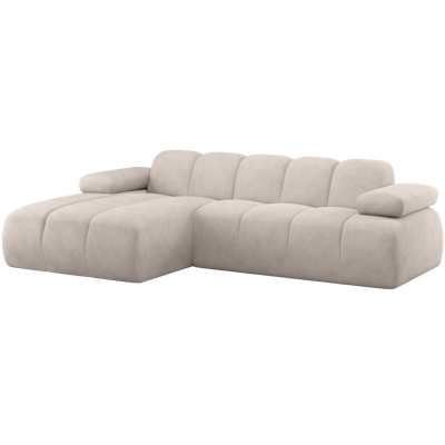 WOOOD Mojo chaise longue bank links ribstof ecru