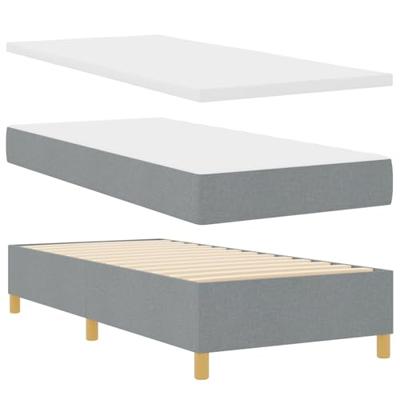 Boxspring Bed met Matras Lichtgrijs 100x200 cm Stof