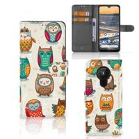 Nokia 5.3 | Telefoonhoesje | Met pasjeshouder | Vrolijke Uilen - thumbnail