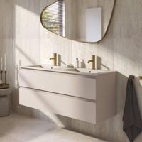 Ben Tendenza badmeubel incl. keramische wastafel met 2 kraangaten 120x46x52cm zand - thumbnail