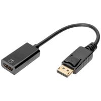 Digitus DB-340415-002-S DisplayPort-kabel DisplayPort / HDMI Aansluitkabel DisplayPort-stekker, HDMI-A-bus 0.20 m Zwart Afgeschermd (dubbel), Afgeschermd - thumbnail
