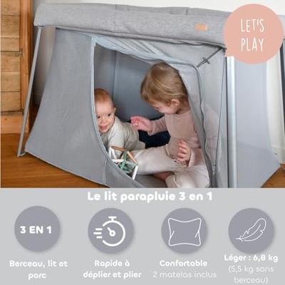 3-in-1 reisbed Eazy Sleep BEABA grijs