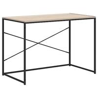 Computerbureau 110x60x70 cm bewerkt hout zwart en eikenkleurig - thumbnail