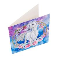 Brandunit Diamond painting - kaart met eenhoorn - 18x18 cm - thumbnail