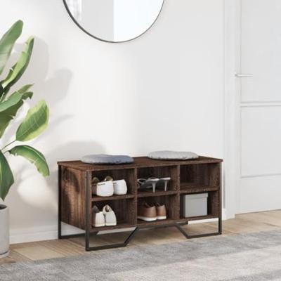 Schoenenkast 90x38x45,5 cm bewerkt hout bruin eikenkleurig