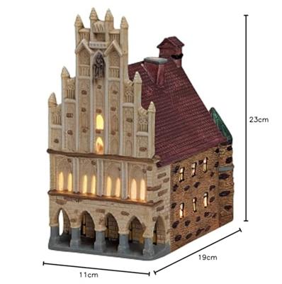 Wurm Lichthaus Rathaus Münster van porselein, bruin/rood (B/H/D) 17x14x15cm. Wurm Lichthaus Rathaus Münster van porselein, bruin/rood (B/H/D) 17x14x15cm.