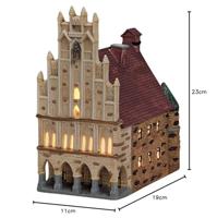 Wurm Lichthaus Rathaus Münster van porselein, bruin/rood (B/H/D) 17x14x15cm. - thumbnail