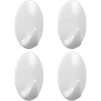 Metaltex Ovalen Plakhaken Klein 4 Stuks Wit - thumbnail