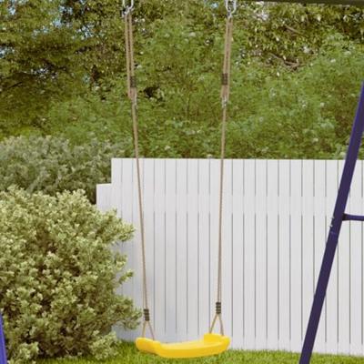 VidaXL Schommelzitje voor kinderen 1-persoons verstelbaar touw geel VidaXL Schommelzitje voor kinderen 1-persoons verstelbaar touw geel