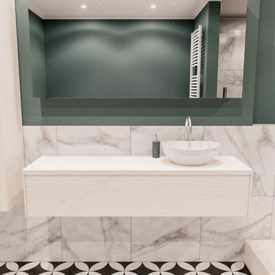 Mondiaz Lush Barco badmeubel underlayment 150 cm 1 lade mdf 1 waskom rechts 1 kraangat