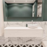 Mondiaz Lush Barco badmeubel underlayment 150 cm 1 lade mdf 1 waskom rechts 1 kraangat - thumbnail