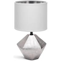 LED Tafellamp Keramiek - Mat Wit/Zilver - E14 Fitting - Maximaal 40W - Aigi Uynimo - thumbnail