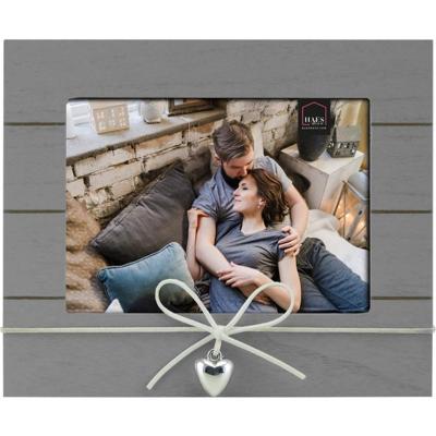 Haes Deco Houten Fotolijst Cergi horizontaal grijs met metalen hartje voor foto 13x18 - RD957HHS