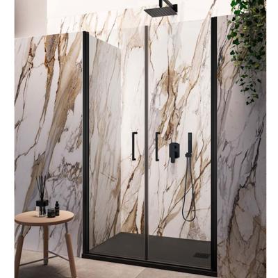 Nisdeur Lacus Giglio Evo Saloon 2 Klapdeuren 80x200 Cm Helder Glas Mat Zwart