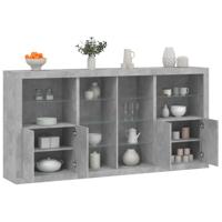 Dressoir met LED-verlichting 202x37x100 cm betongrijs - thumbnail