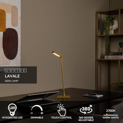 Lucide LAVALE - Bureaulamp - LED Dimb. - 1x3W 2700K - Okergeel
