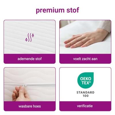 Slaapbank met matras 100x200 cm stof crèmekleurig