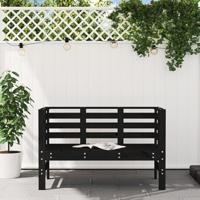Tuinbankje 111,5x53x71 cm massief grenenhout zwart - thumbnail