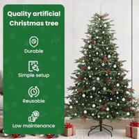VidaXL Kunstkerstboom groen 240 cm pvc en metaal en plastic - thumbnail