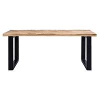 Eetkamertafel Trevor - bruin/zwart - 78x220x100 cm - thumbnail