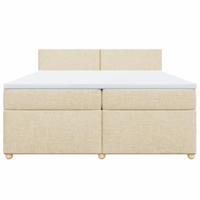 Boxspring met matras stof crèmekleurig 200x200 cm - thumbnail