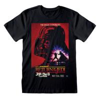 T-Shirt met Korte Mouwen Star Wars Vader Poster Zwart Unisex - Maat: L - thumbnail
