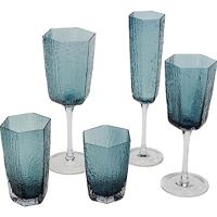 Kare Design Cascata Waterglazen hoog blauw 6st - thumbnail
