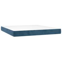 Boxspring met matras fluweel donkerblauw 160x200 cm - thumbnail