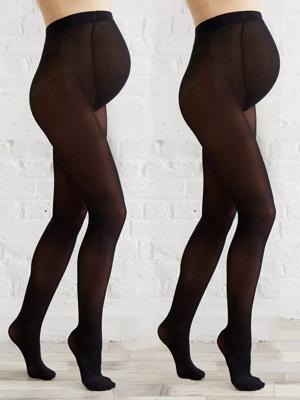 Set van 2 ondoorzichtige zwangerschapspanty's set zwart Set van 2 ondoorzichtige zwangerschapspanty's set zwart