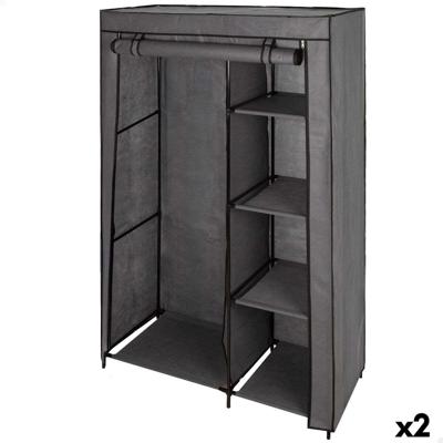 Kledingkast Max Home Donker grijs 105 X 160 X 44 CM 2 Stuks