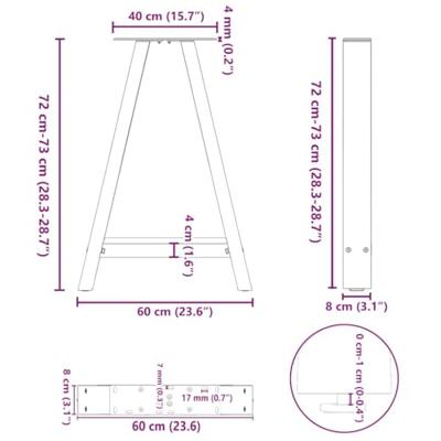 Salontafelpoten 2 st A-vormig 60x(72-73) cm staal antraciet Salontafelpoten 2 st A-vormig 60x(72-73) cm staal antraciet