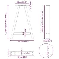 Salontafelpoten 2 st A-vormig 60x(72-73) cm staal antraciet - thumbnail