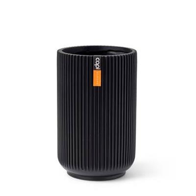 Vaas hoog Groove H26.5 cm zwart bloembpot Capi Europe - Capi europe Vaas hoog Groove H26.5 cm zwart bloembpot Capi Europe - Capi europe