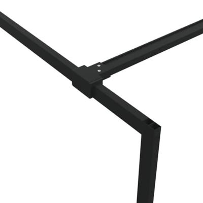 Inloopdouchewand 80x195 cm transparant ESG-glas zwart - thumbnail