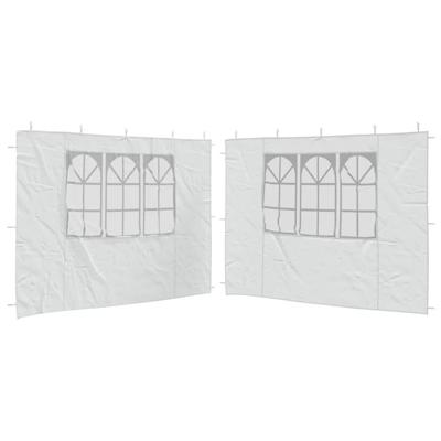 Tentwanden met raam PE wit 2 st