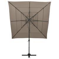 Parasol 4-laags met aluminium paal 250x250 cm taupe - thumbnail