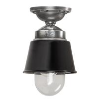 Plafondlamp Kostas zwart aluminium E27 binnen en verandalamp - thumbnail