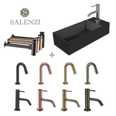 Salenzi Fonteinset Spy 45x20 cm Mat Zwart - spy4520setmzwart