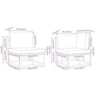 Tuinbankenset met kussen 7 pcs Zwart Staal - thumbnail