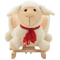 Hobbeldier schaap met rugleuning 60x32x50 cm pluche wit - thumbnail