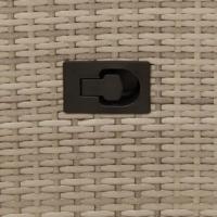 Tuinstoelen 2 st verstelbaar met kussens poly rattan beige - thumbnail