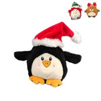 Pluche kerst knuffel - 14x10x14 cm - diverse varianten - thumbnail