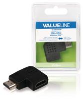 High Speed HDMI met Ethernet Adapter Links Gehoekt HDMI-Connector - HDMI Female Zwart - thumbnail