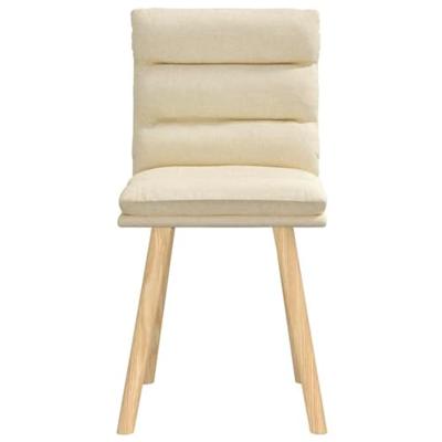 Eetkamerstoelen 2 st stof crèmekleurig