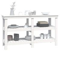 Werkbank 142,5x50x80 cm massief grenenhout wit - thumbnail