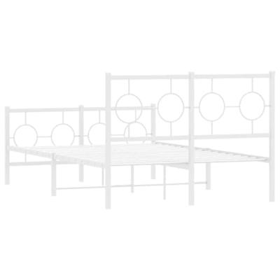 Bedframe met hoofd- en voeteneinde metaal wit 120 x 190 cm - thumbnail