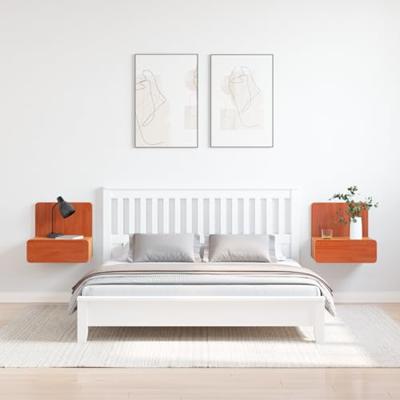 Wandbevestigde nachttafel 2 pcs Wasbruin 44 x 32.5 x 40 cm