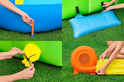 Bestway Opblaasbare Zwembad Waterpark 435x286x267cm + 5 Jaar Tuin 53478