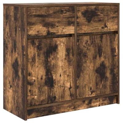 Dressoir met lade 80x34x76 cm spaanplaat gerookt eikenkleurig