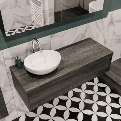 Mondiaz Lush Barco badmeubel eiken Dark brown 120 cm 1 lade mdf 1 waskom links 1 kraangat Mondiaz Lush Barco badmeubel eiken Dark brown 120 cm 1 lade mdf 1 waskom links 1 kraangat